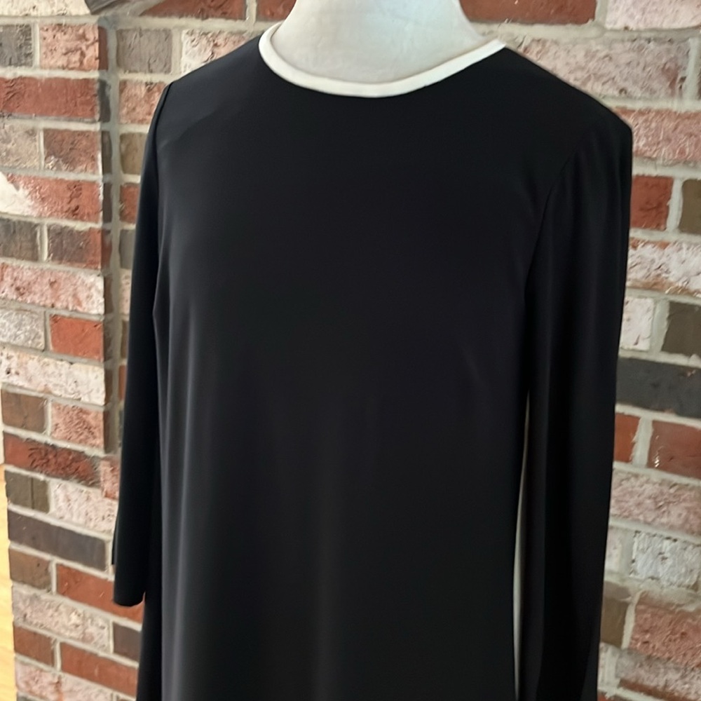 LAUREN RALPH LAUREN Black & White Colorblock Flared Dress - Picture 4 of 8